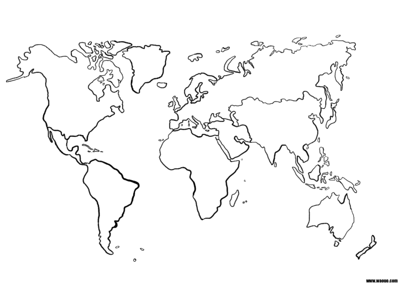 Une Carte Du Monde (Mappemonde) Vierge Pour La Géographie À pour Carte Vierge À Imprimer