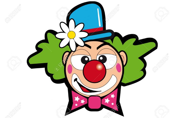 Une Tête De Clown Avec Une Fleur. serapportantà Dessin De Clown En Couleur