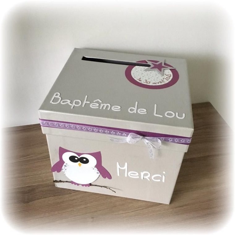 Urne – Boite À Enveloppes Carrée – Thème Hibou Étoiles À serapportantà Boite À Personnaliser