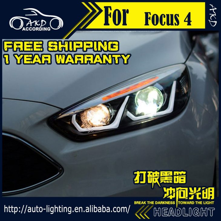 Us $494.0 |Otomobiller Ve Motosikletler'ten Araba Işık Tertibatı'de Akd  Araba Stil Kafa Lambası Için Ford Focus Led Far 2015 2016 Yeni Odak 4 Led  Drl avec Mot Mele Français Gratuit