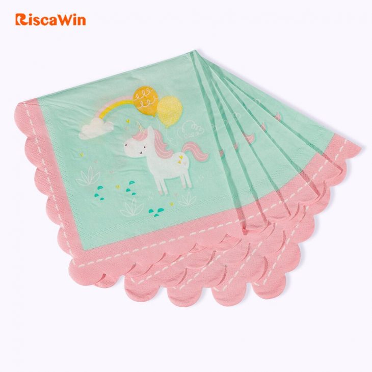 Us $5.99 |20 Pcs/pack Little Unicorn Napkin Paper 100% Virgin Wood Tissue  For Festival&birthday Party Decoration Decoupage 16.5Cm*16.5Cm-In  Disposable à Découpage Cp