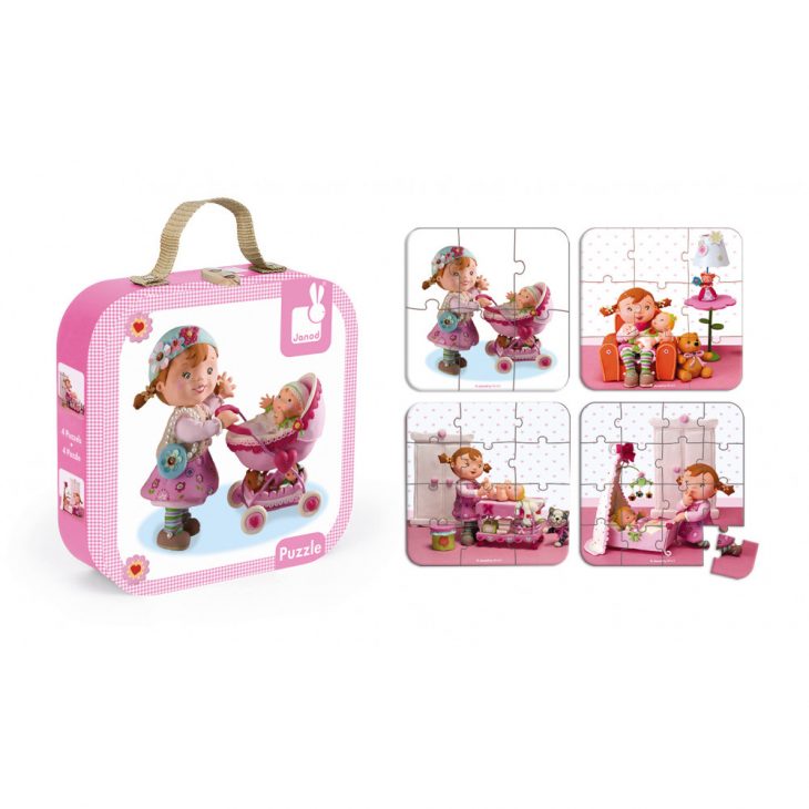 Valisette 4 Puzzles Lilou Poupée tout Puzzle Fille 3 Ans