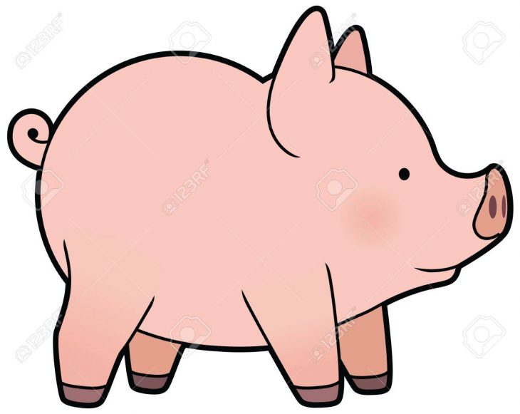 Vecteur De Dessin Animé Mignon Petit Cochon dedans Dessin De Cochon En Couleur