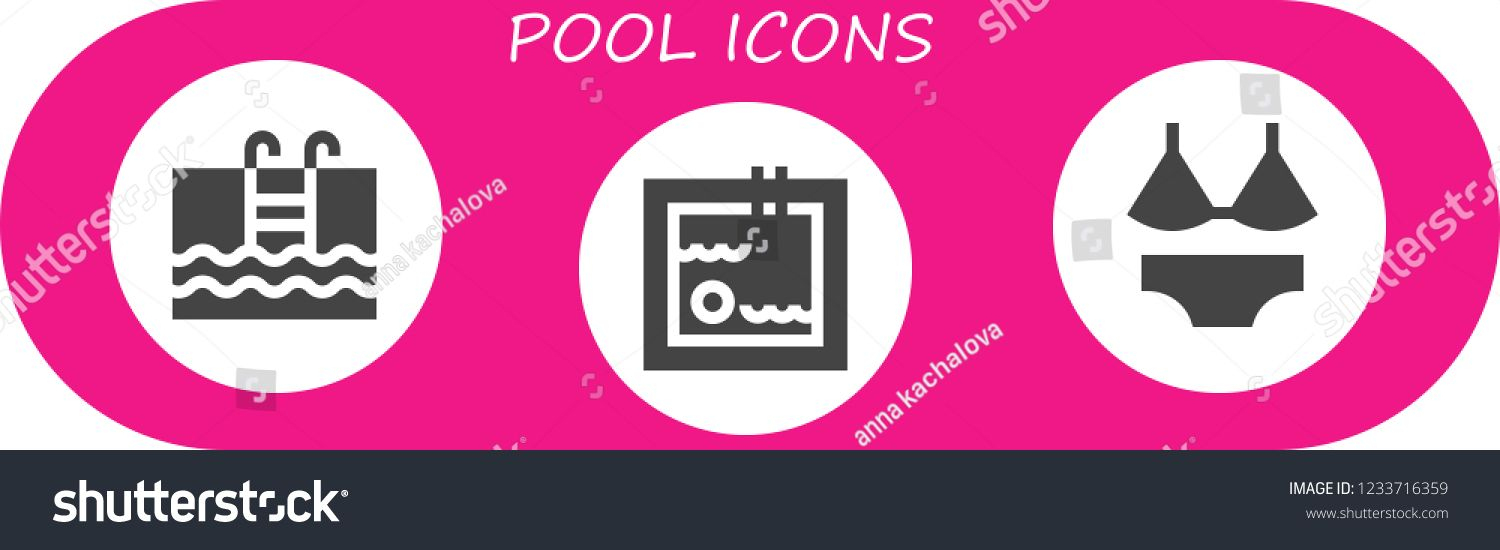 Vector Icons Pack Of 3 Filled Pool Icons. Simple Modern destiné Ux De Fille 
