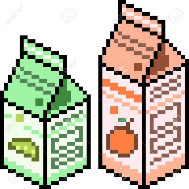 Vector Pixel Art Juice Package Isolated dedans Pixel Art Fraise