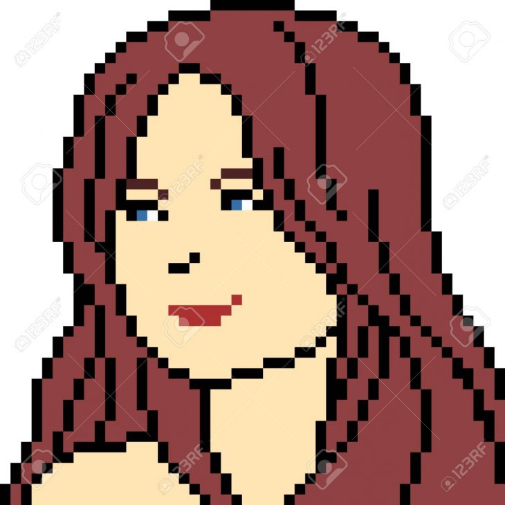 Vector Pixel Art Woman Portrait Isolated dedans Pixel Art Facile Fille