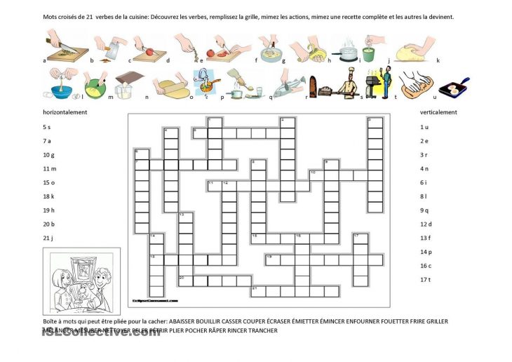 Verbes De La Cuisine | Vocabulaire Cuisine, Mots Croisés Et serapportantà Homme De Gout Mots Croises