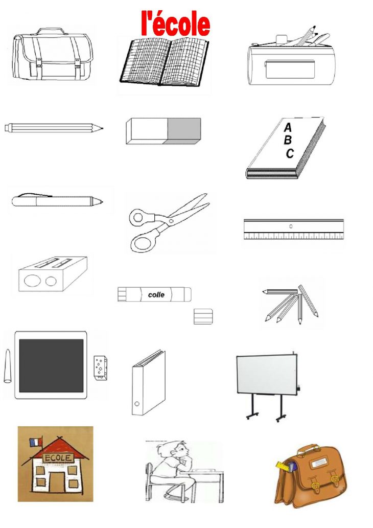 Vocabulaire 2, Imagiers, École, La Classe, Le Tableau concernant Imagier Ecole