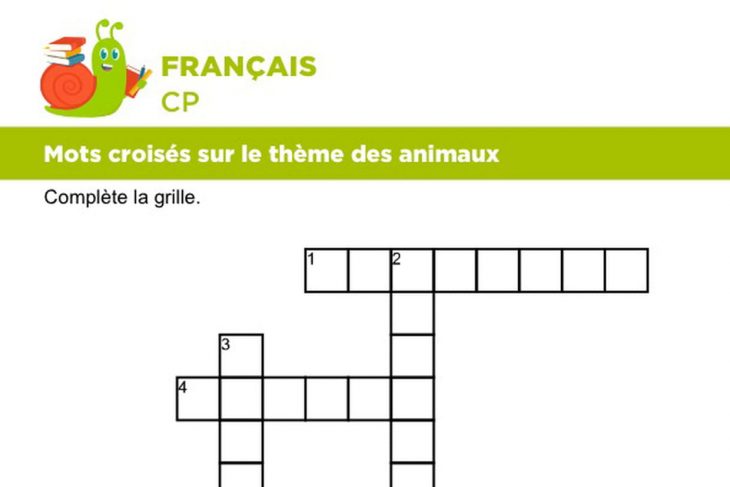 Vocabulaire, Mots Croisés Sur Le Thème Des Animaux Série 2 à Amusant Mots Fléchés