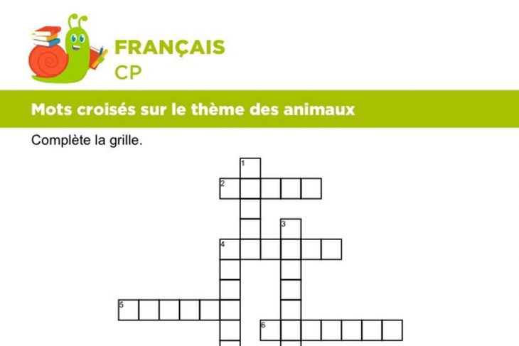 Vocabulaire, Mots Croisés Sur Le Thème Des Animaux Série 6 pour Jeux Fleches En Ligne