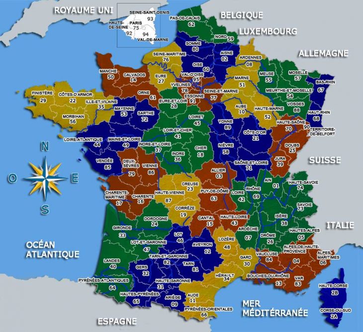 Voyage En France: L'organisation Territoriale De La France destiné Carte De France Par Régions Et Départements