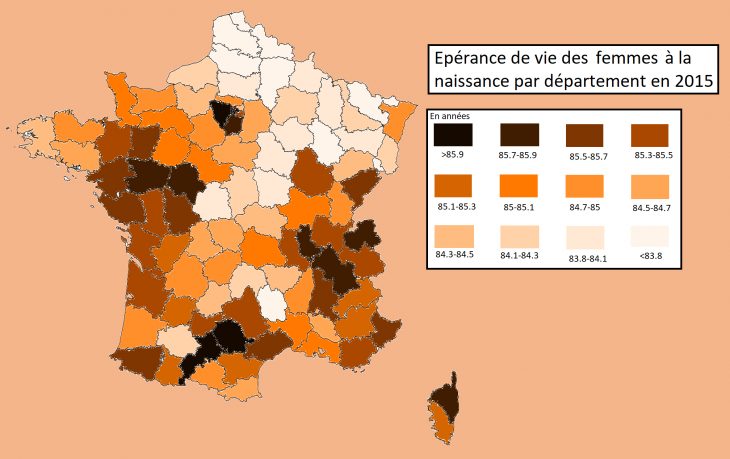 Week 12: Women's Life Expectancy At Birth By Departement In tout Departement 12 En France