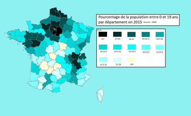 Week 4: Percentage Of People Between 0 And 19 Years Old In à Departement 12 En France