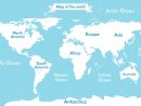 World Map. Vector Illustration With The Inscription Of The Oceans.. tout Carte Du Monde Avec Continent