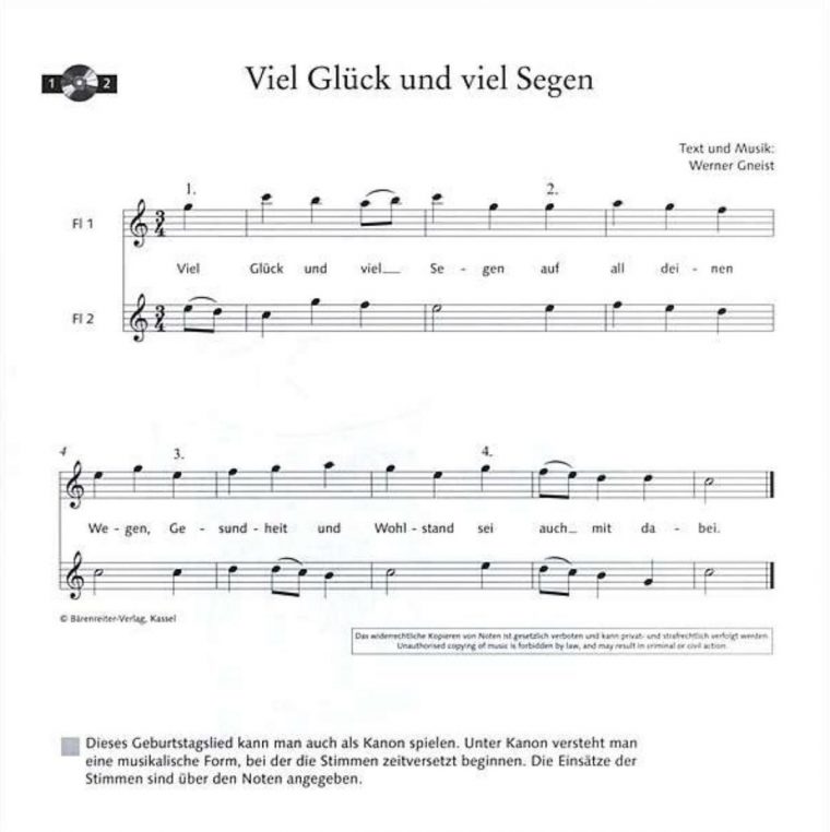 noten viel glück und viel segen