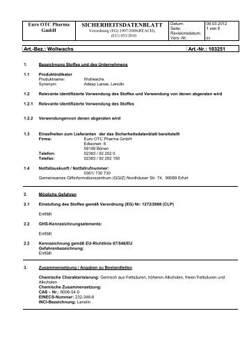 euro otc analysenzertifikat