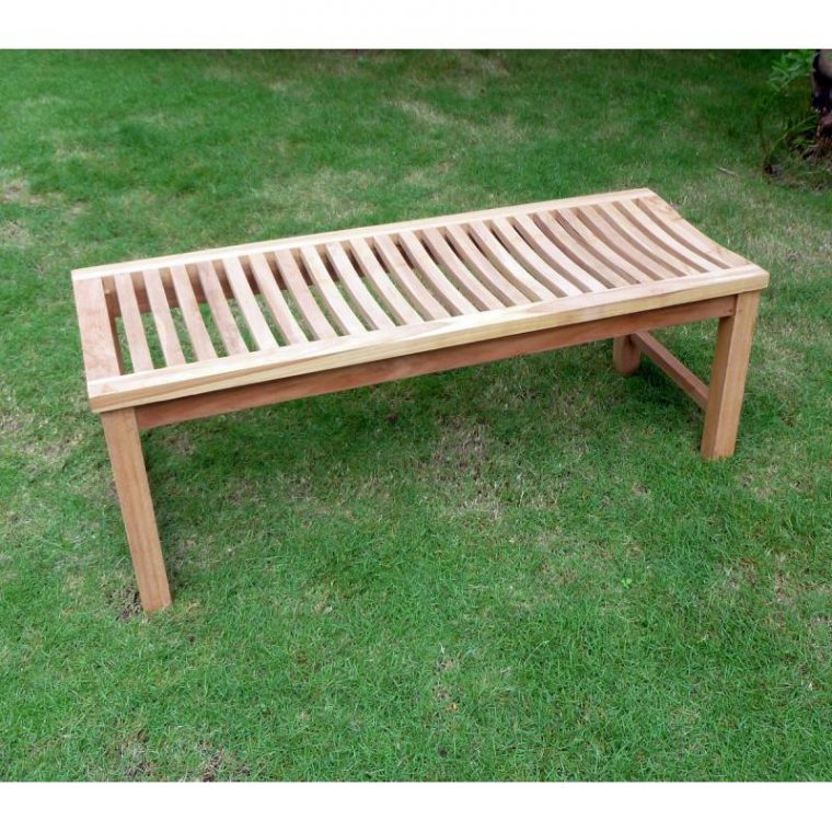 banc teck jardin