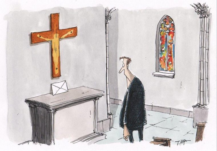 karikatur kirche heute