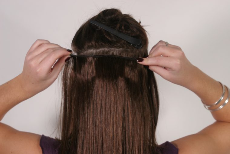 clip in extensions glätten