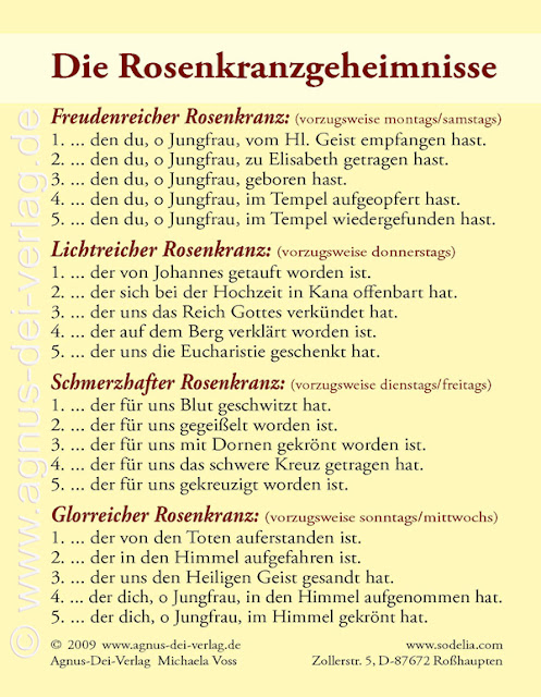 glorreicher rosenkranz geheimnisse