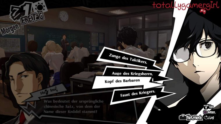 persona 5 schule antworten