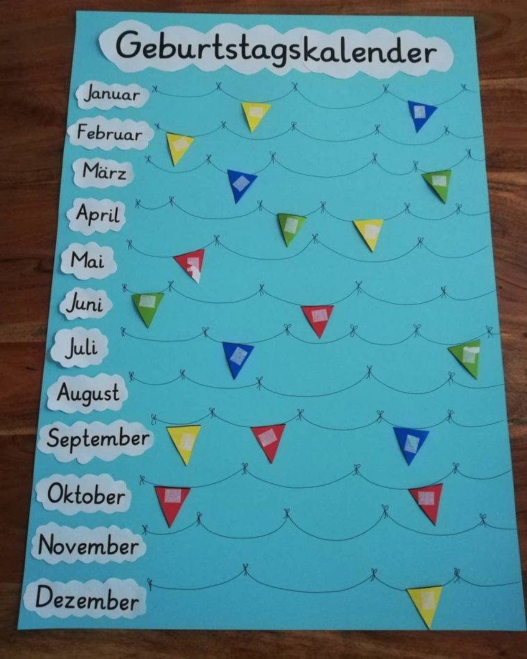 geburtstagskalender schule basteln