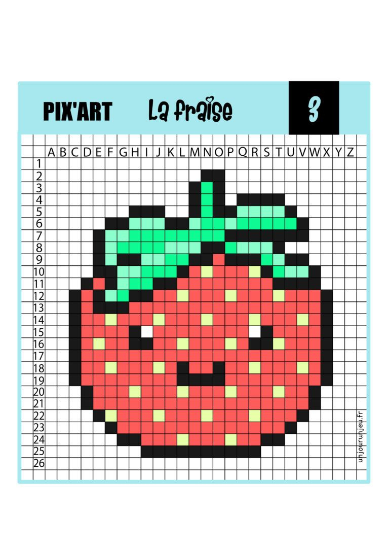 ???12 Modèles De Pixel Art Kawaii À Télécharger avec Pixel Art À Imprimer Facile
