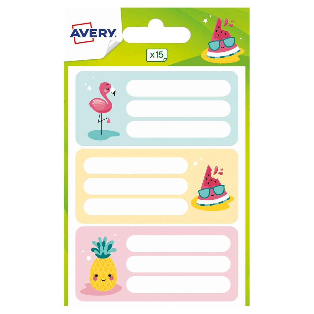 15 Étiquettes Scolaires Fantaisie Tropical Avery : Chez tout Etiquette Scolaire 