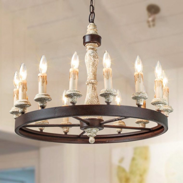 15-Light French Country Chandeliers Wood Chandelier tout French Country Chandelier Lighting