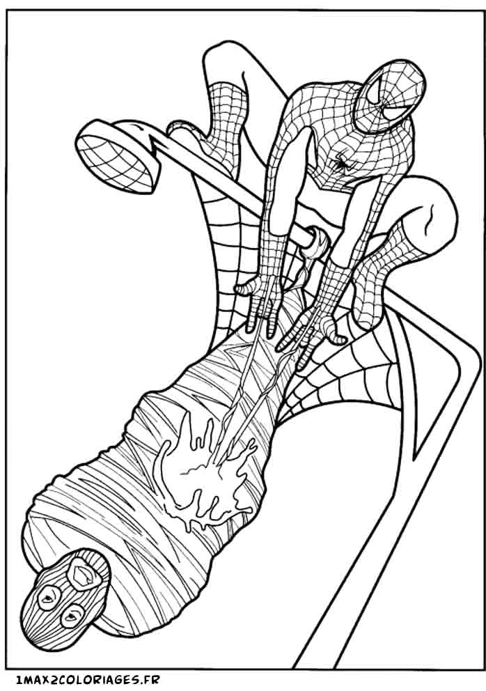 167 Dessins De Coloriage Spiderman À Imprimer Sur avec Tete De Spiderman A Imprimer 