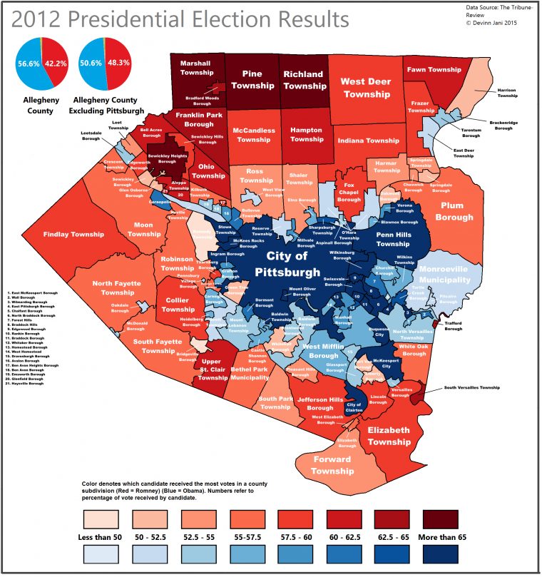 2012 Presidential Election In Allegheny County [Oc serapportantà Uselectionatlas