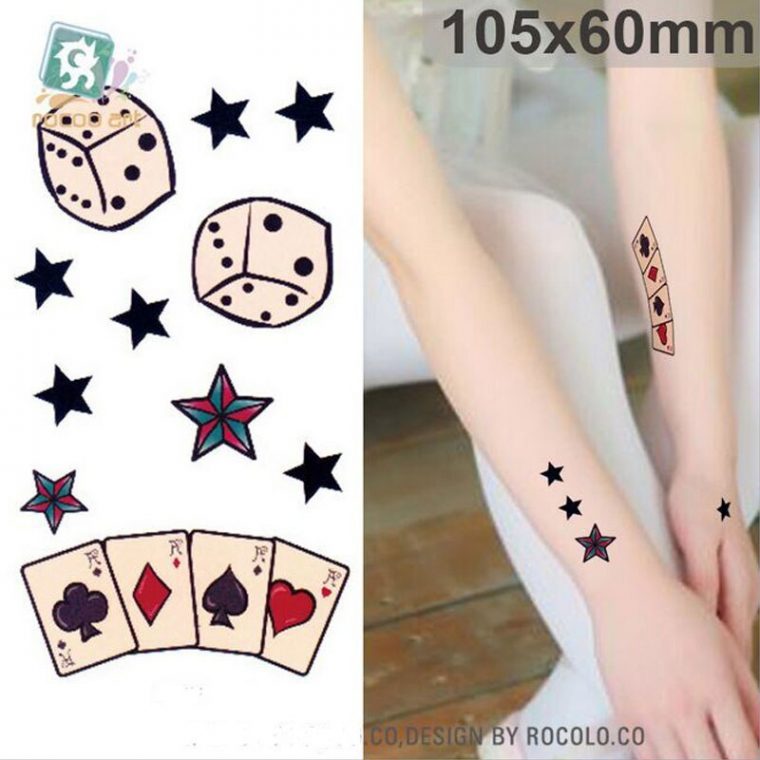 2017 Sale Ac 099 Waterproof Tattoos Classical Poker destiné Wholesale Fresh Wind Tattoo Stickers