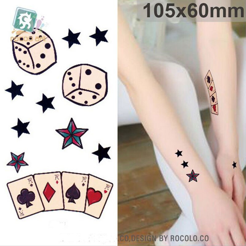 2017 Sale Ac 099 Waterproof Tattoos Classical Poker destiné Wholesale Fresh Wind Tattoo Stickers 