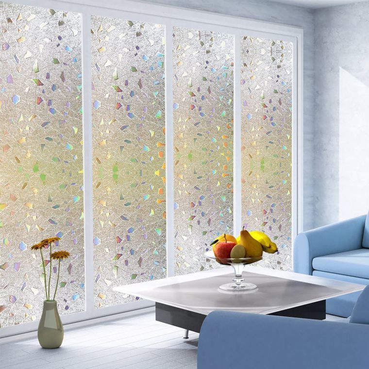 24"X47" 3D Privacy Window Films Sticker Non Adhesive destiné Berkeley Privacy Window Tinting