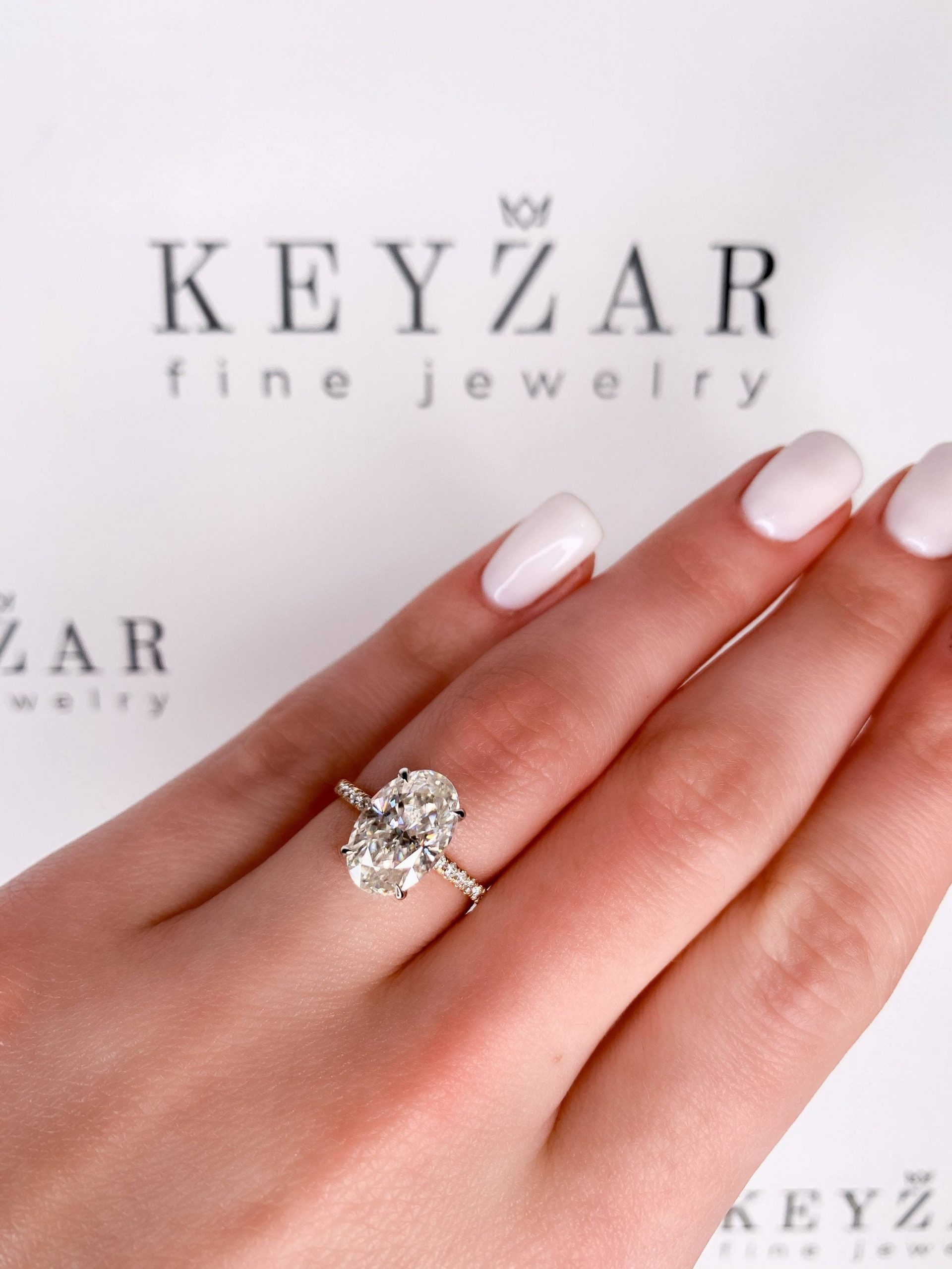 3.5 Carat Oval Engagement Ring, Hidden Halo Moissanite avec Jewellery Under 3000000 Online Shopping 