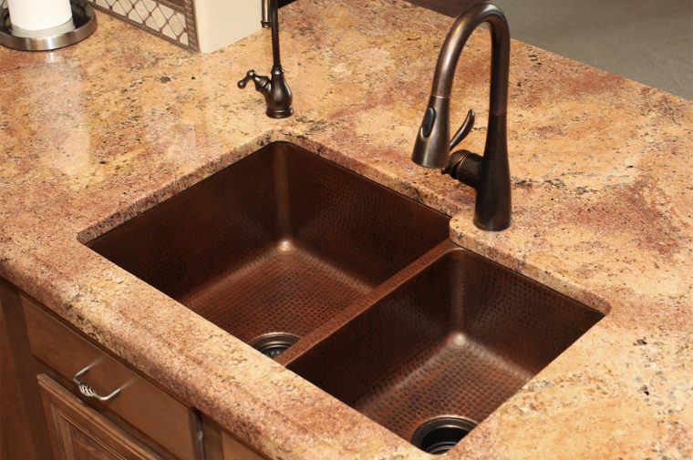 33" Hammered Copper 6040 Double Basin Kitchen Sink dedans Hammered Undermount Kitchen Sink