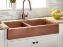 33&quot; Vernon 6040 Double-Bowl Hammered Copper Retrofit avec Hammered Stainless Steel Farmhouse Sink