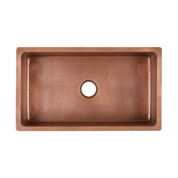 36" Hammered Copper Undermount Sink – Kitchen destiné Hammered Undermount Kitchen Sink