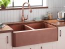 36&quot; Tegan 7030 Offset Double-Bowl Hammered Copper à Hammered Farmhouse Sink