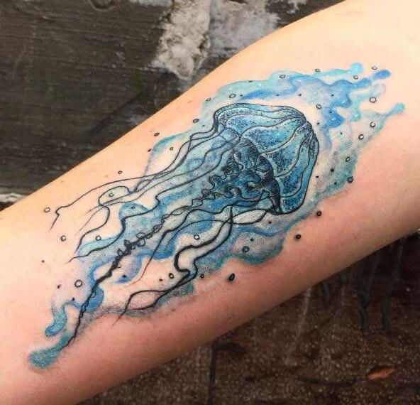 50+ Watercolor Jellyfish Tattoo Designs &amp;amp; Ideas (2020 encequiconcerne Jellyfish Tattoo Simple 