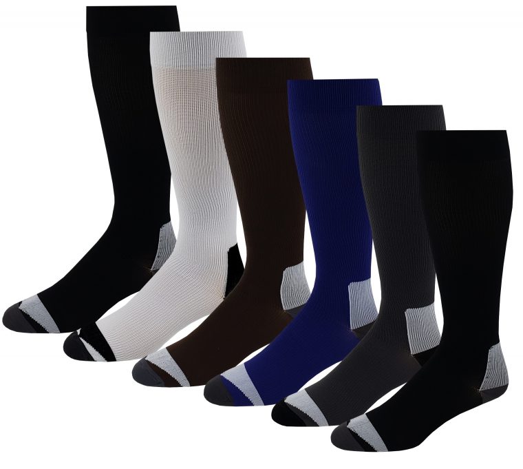 6 Pairs Pack Moderate ( 15-20 Mm Hg ) Sports , Travelers pour Compression Socks Walmart