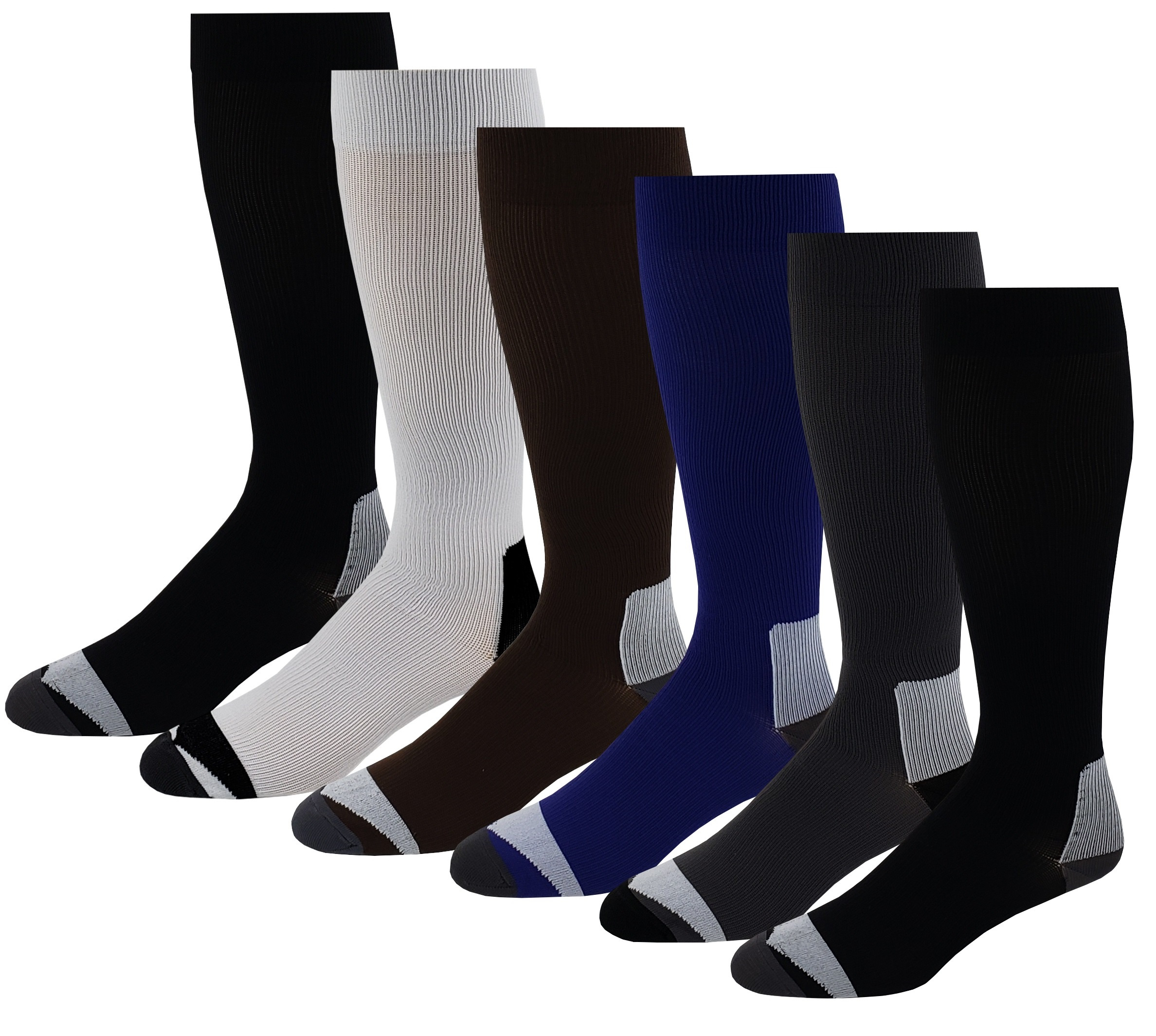 6 Pairs Pack Moderate ( 15-20 Mm Hg ) Sports , Travelers pour Compression Socks Walmart 