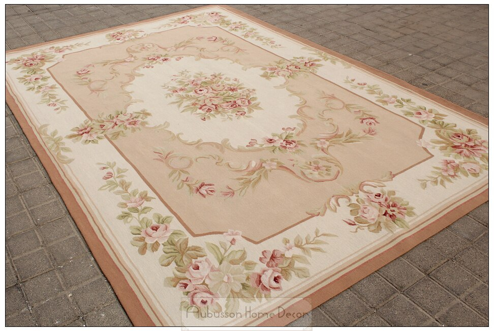 6&amp;#039;X9&amp;#039; Wool Hand Woven Shabby Chic Home Decor French Style dedans Shabby Chic Area Rugs 