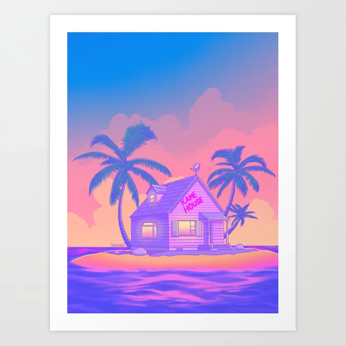 80S Kame House Art Print By Surudenise  Society6 Https concernant Society6 Art Prints 