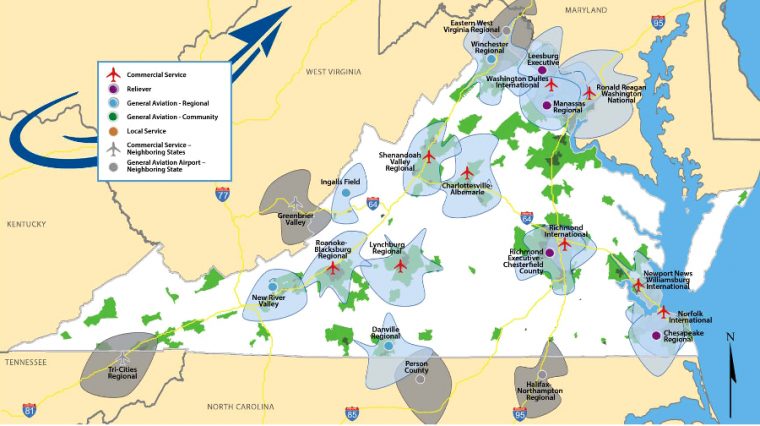 Air Transportation In Virginia pour Shd To Iad