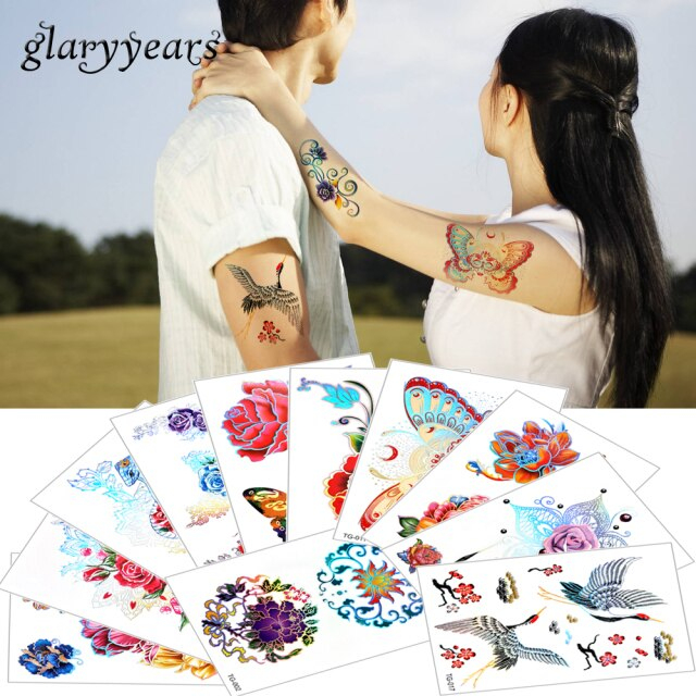 Aliexpress : Buy 15*10.5Cm Glaryyears 100 Pieces tout Wholesale Fresh Wind Tattoo Stickers 