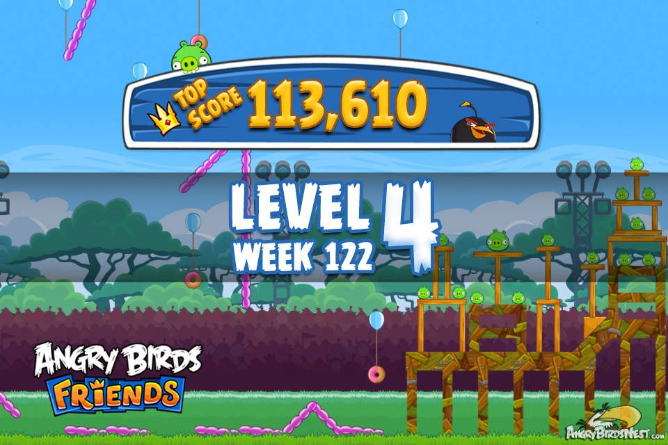 Angry Birds Friends Bouncy Tournament Level 4 Week 122 destiné Angry Birds Friends Level 4