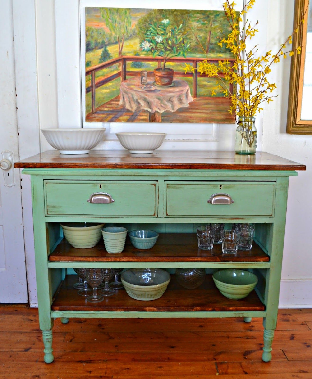 Antique Dresser Turned Kitchen Island  Refinishing pour Vintage Kitchen Islands