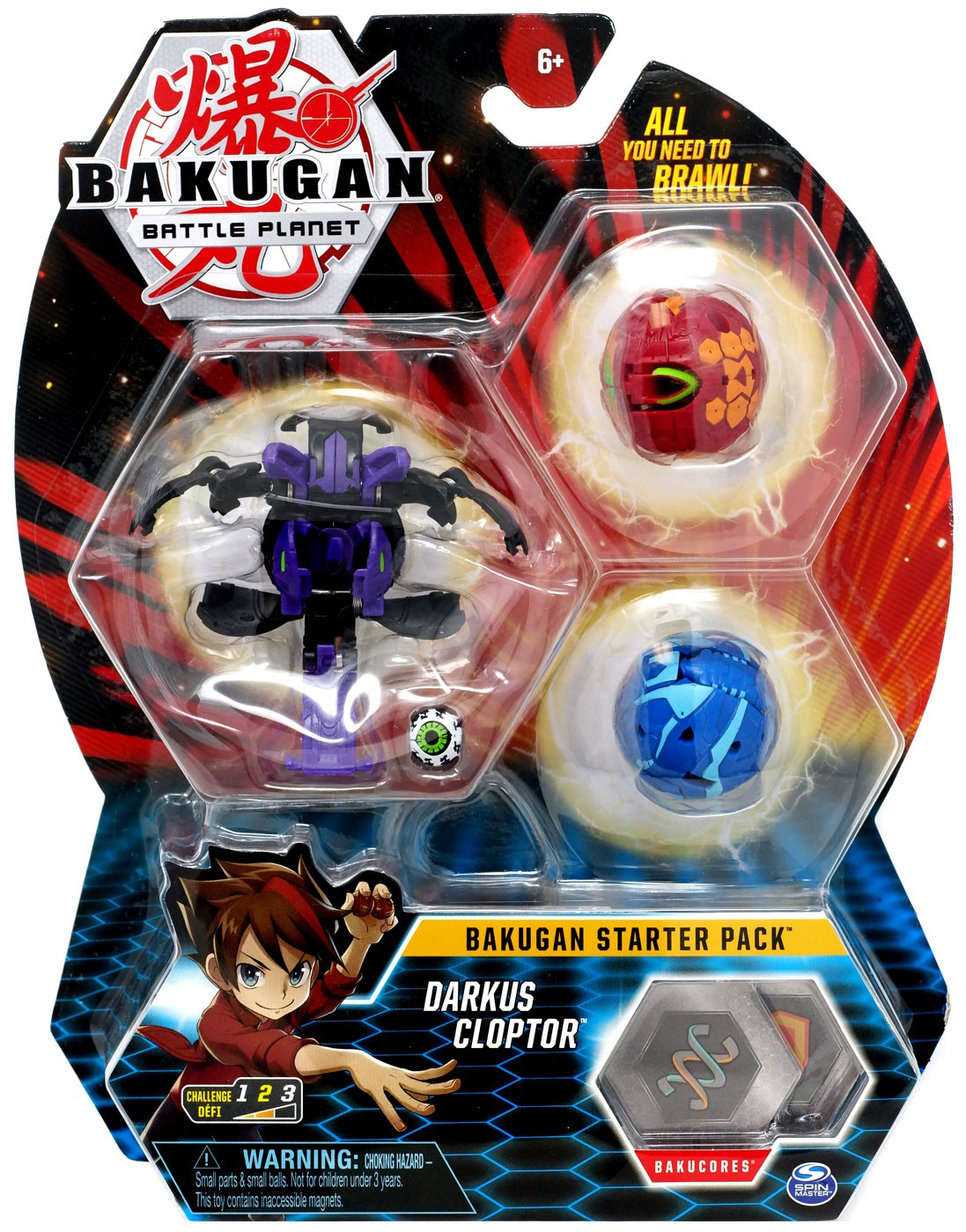 Bakugan Battle Planet Darkus Cloptor Starter Pack avec Bakugan Darkus 