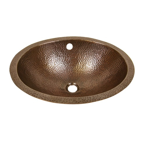 Barclay Hammered Antique Copper Copper Undermount Oval à Hammered Copper Undermount Kitchen Sink 